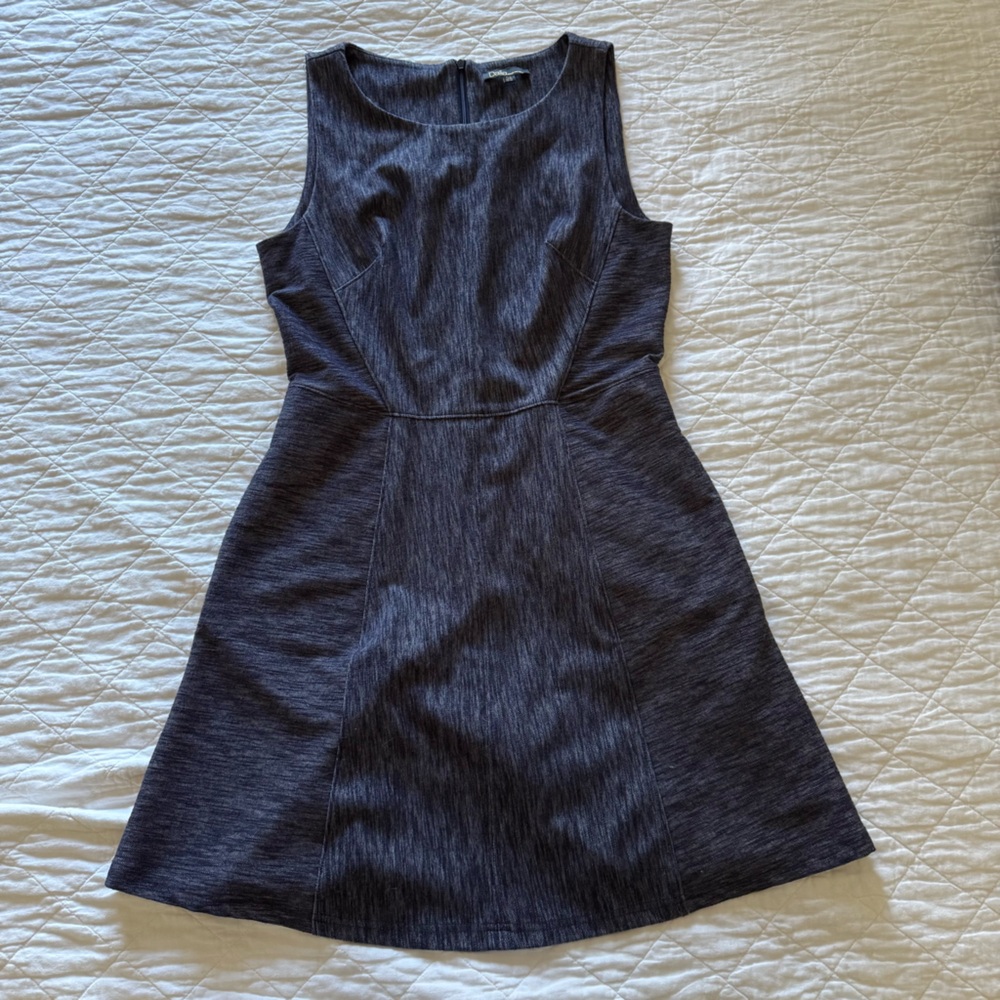 Dalia Navy Blue Cotton Blend Dress Fit & Flare A-Line Size 6 Stretch Sleeveless